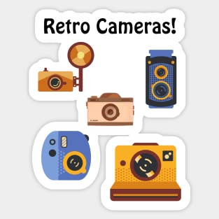 A collection of various Retro Cameras Sticker